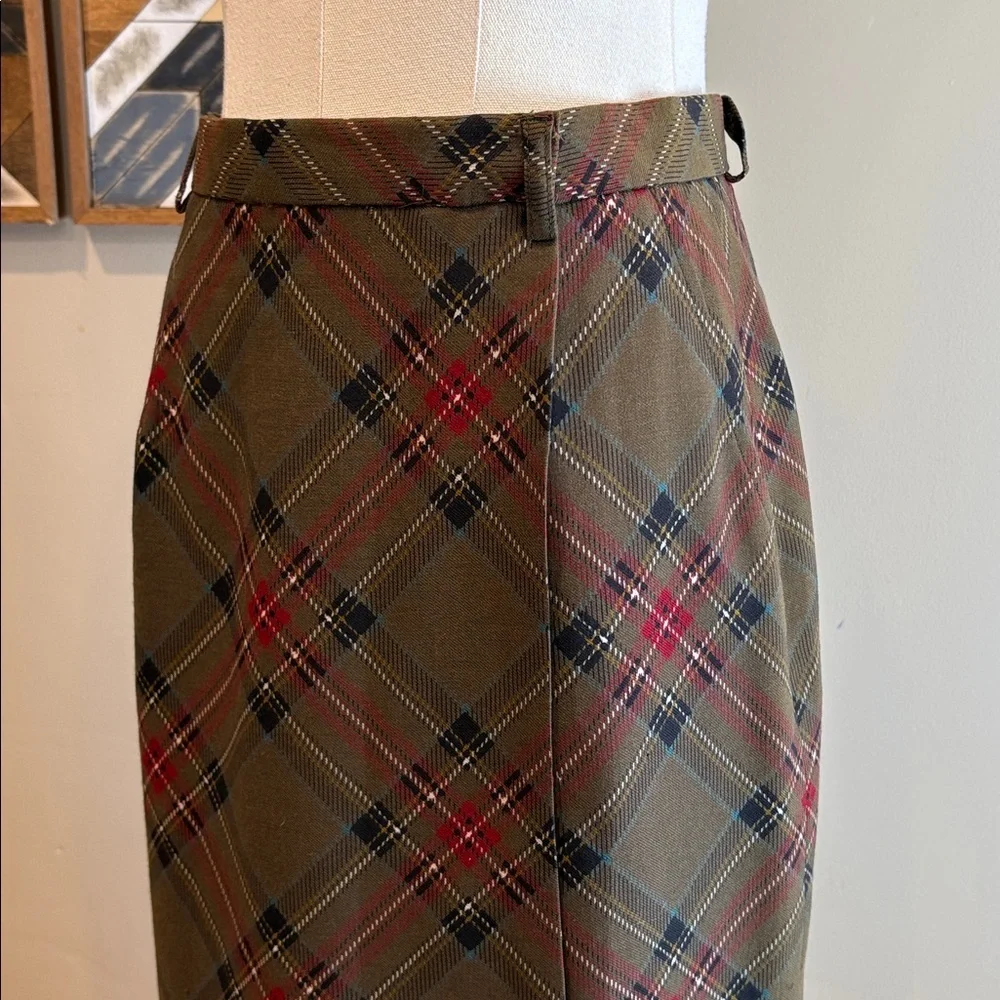 Vintage Ralph Lauren Wool Plaid Equestrian Wrap Skirt size 8 EUC - Picture 5 of 13